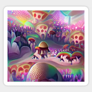 Psychedelic Mushroom World Sticker